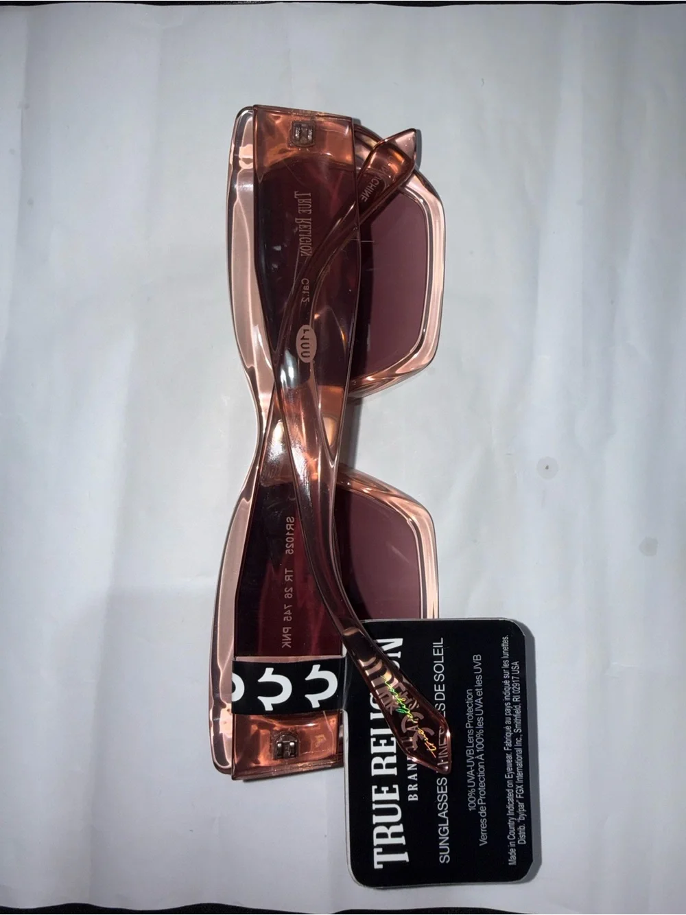 NWT True Religion Womens Pink Oversized Square Sunglasses SR1025
